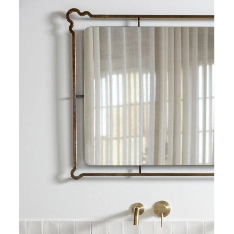 Victoria Mirror, 47" x 31.5", Aged Brass