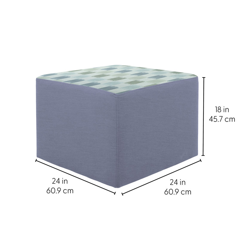Repose-pieds d'extérieur rond 24 po avec Sunbrella®, H 18 po, Brume de rêve / brume sur toile