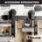 Black Rustic Straight Design Single Track Bypass Two Door Hardware Kit (Door Not Included)-34297665