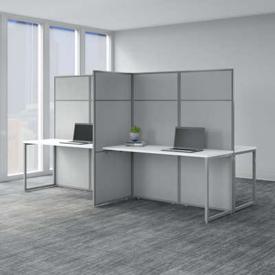 Rectangle 4 Person Cubicle with Cable Management