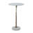 Side Table With White Marble Top And Gold Palm Tree Design