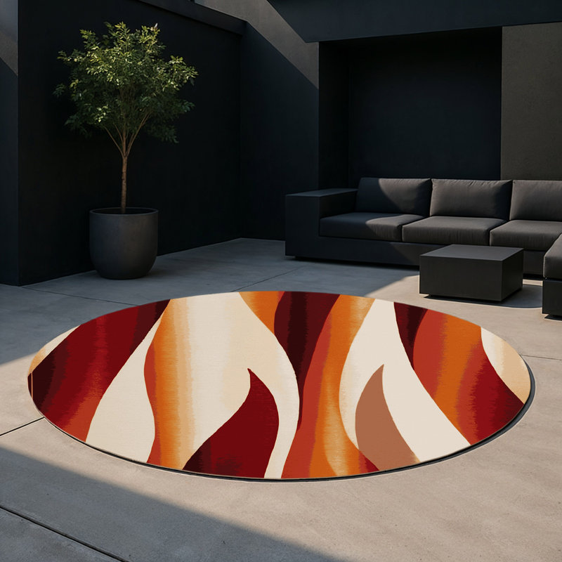 Auburn Edge Indoor And Outdoor Area Rug, Round 5'