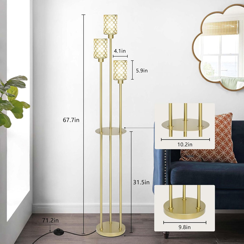 Vertical Floor Lamp With Shelf