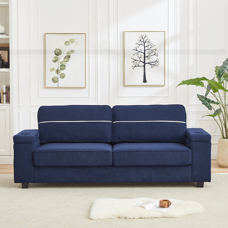 86.5" Deep Seat Sofa, Blue