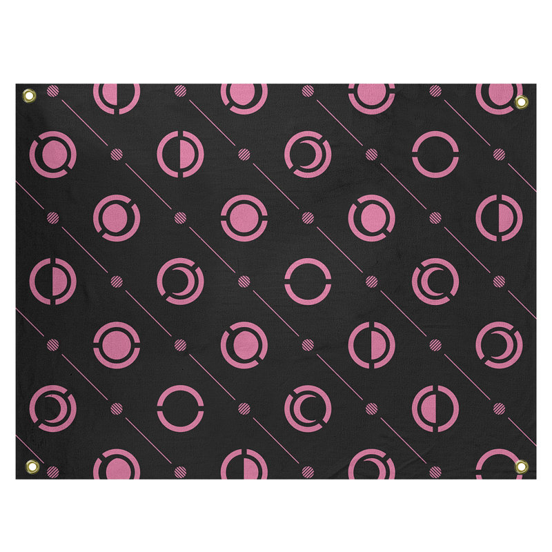 Tapisserie, H 26 po x l 36 po, Noir/rose
