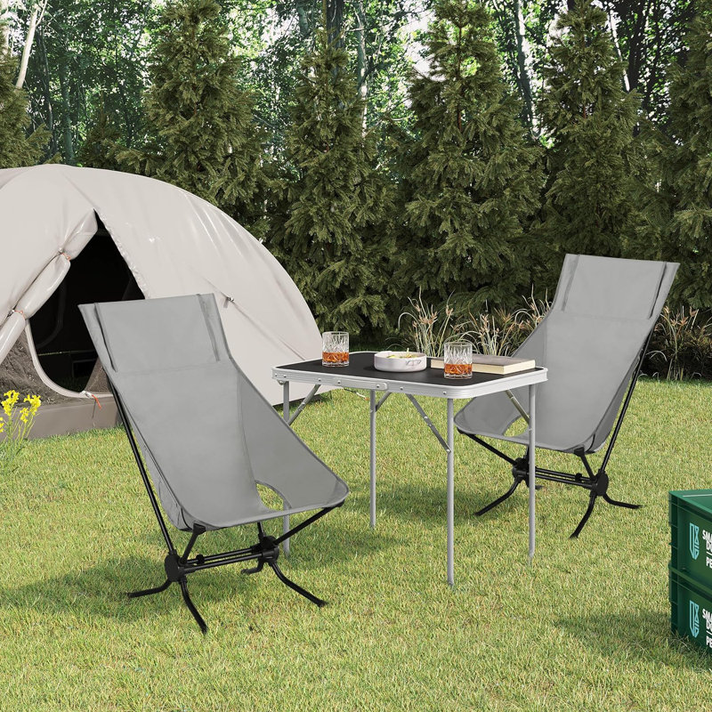Breider Folding Camping Chair, Grey