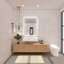 Lavabo de salle de bain rectangulaire à fixation murale en Pyramid 30 po à finition unie pour robinets à fixation murale - Blanc-4530494