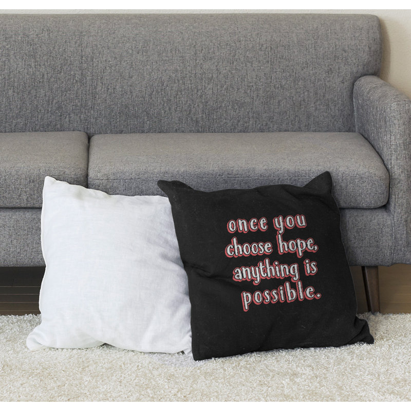 Choose Hope Floor Pillow, 28" H x 28" W, Red