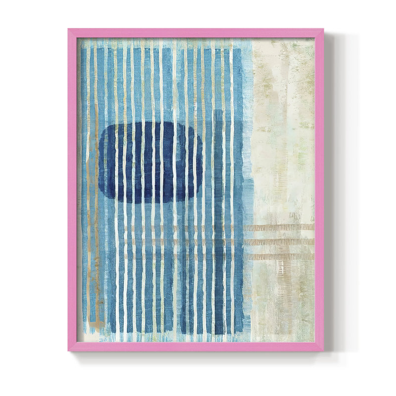 «Blue Blue Horizon I», reproduction encadrée - bois massif, Rose, H 10 po x l 8 po