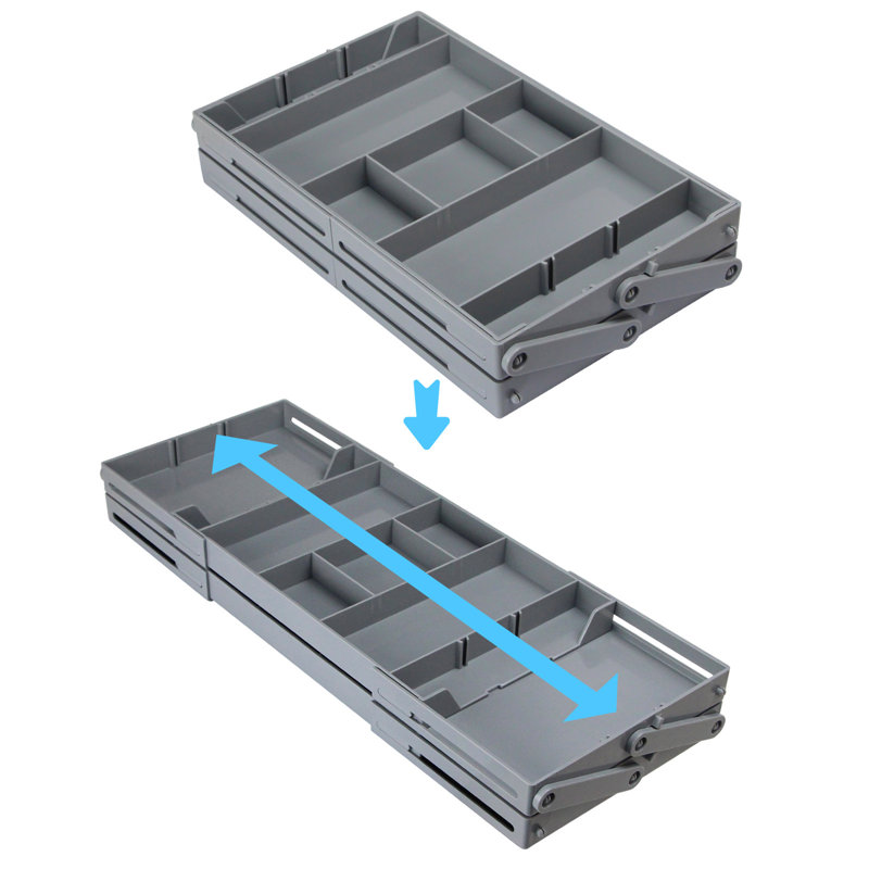 Foldable Jewellery Storage Box Multi Compartments 2/3 Tiers with Adjustable Dividers Tool Stationery