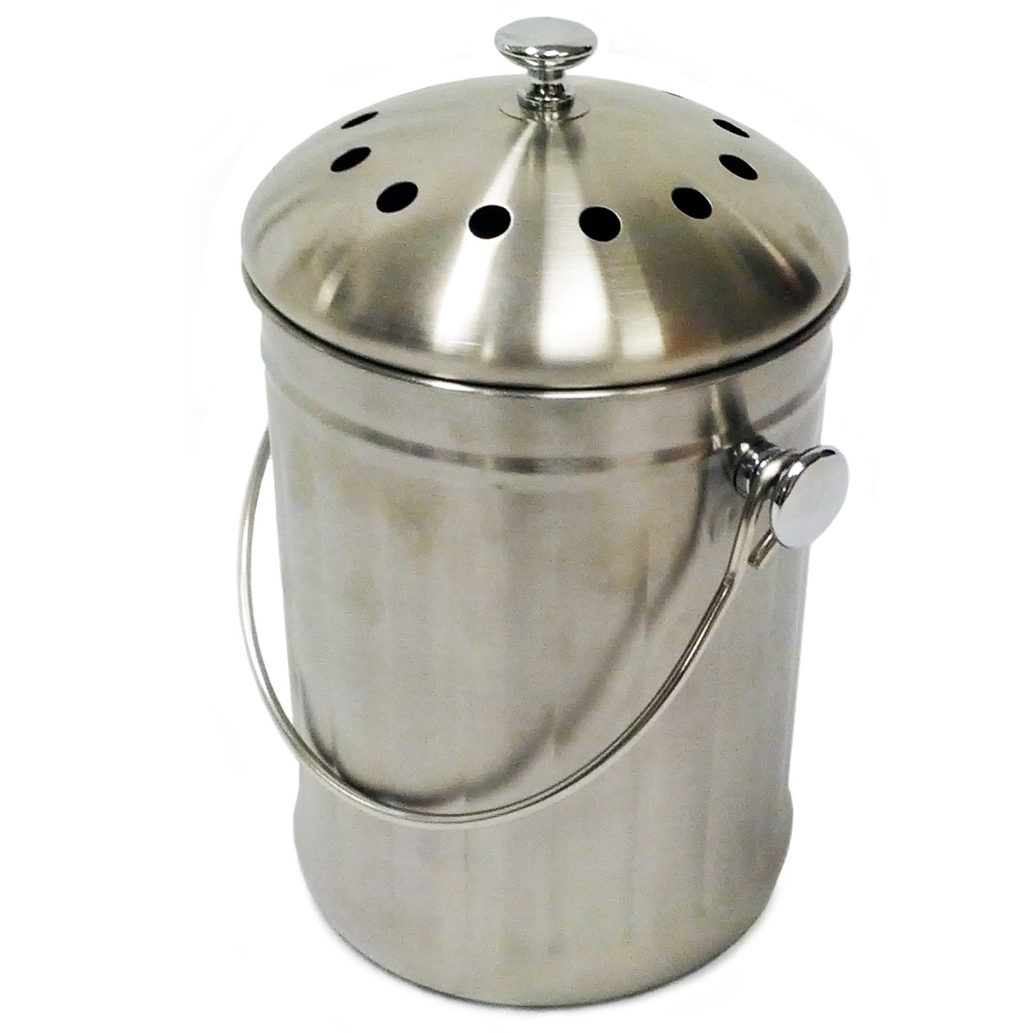 Compost Wizard 0.75 Stainless Steel Kitchen Compost Bin Composter at