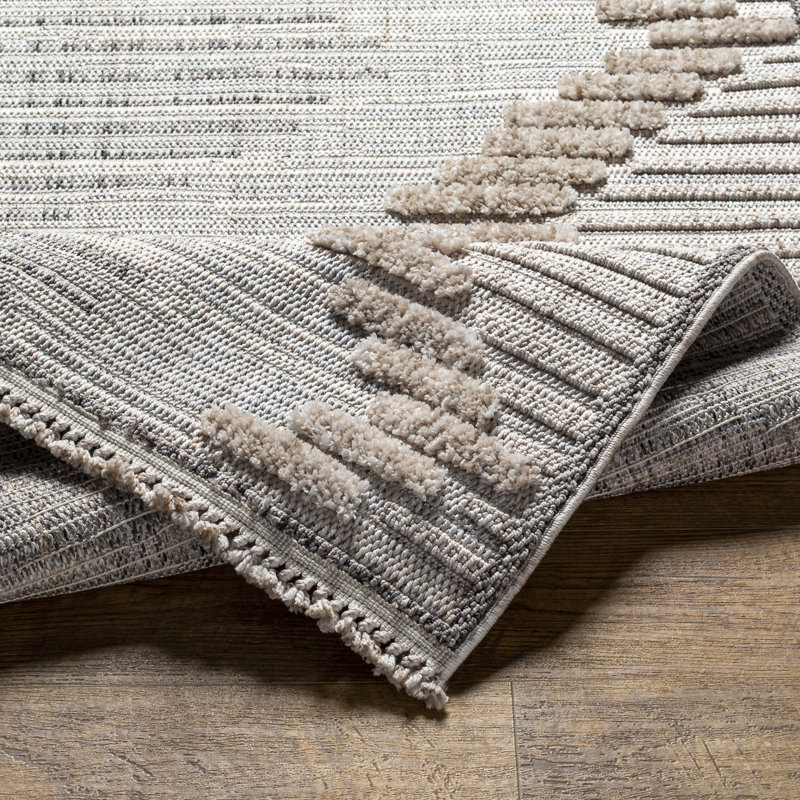 Abshir Moroccan Area Rug, Rectangle 6'7" x 9'