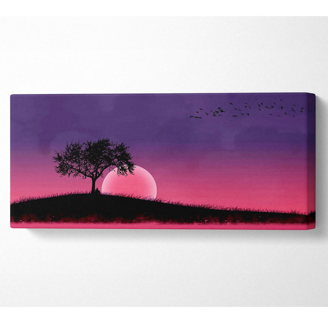 Pink Moonlit River - Kunstdrucke auf Leinwand