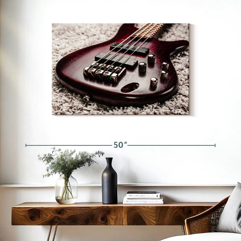Guitare acajou, H 24 po x l 36 po