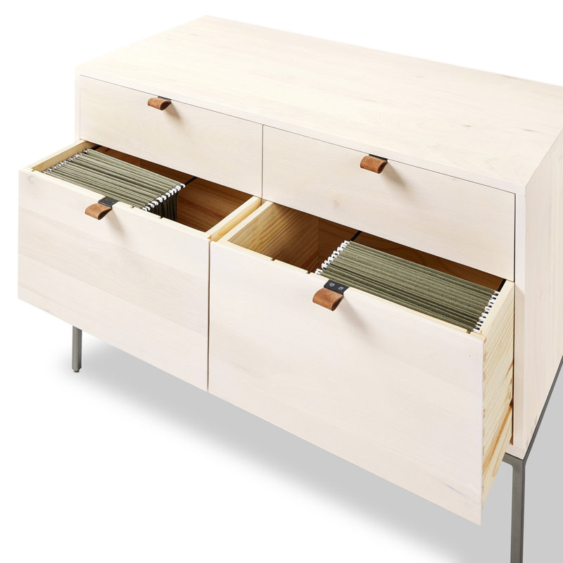 Trey Modular Wide Filing Cabinet, Whitewash