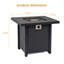 Table ronde au propane de 91 cm (36 po), foyer extérieur au gaz de 50 000 BTU avec structure en acier, support de bouteille dissimulé, pierres de lave, couvercle et housse pour patio, terrasse ou cour arrière - Gris