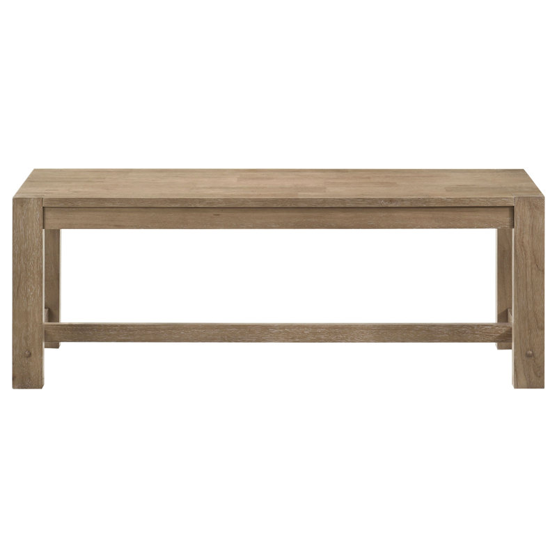Banc de salle à manger en bois délavé à base de tréteaux