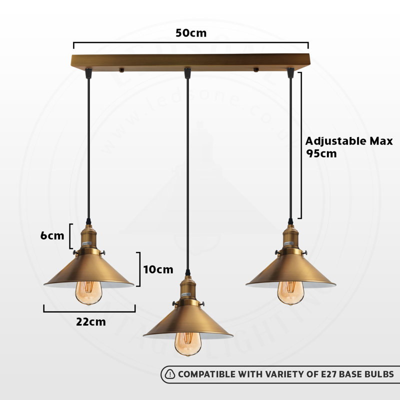 Gerth 3 - Light Brown Kitchen Island Pendant