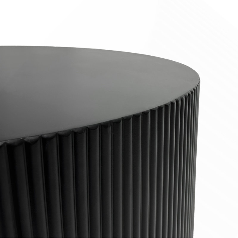 Table basse 35,83 "à rayures élégantes et minimalistes, Noir