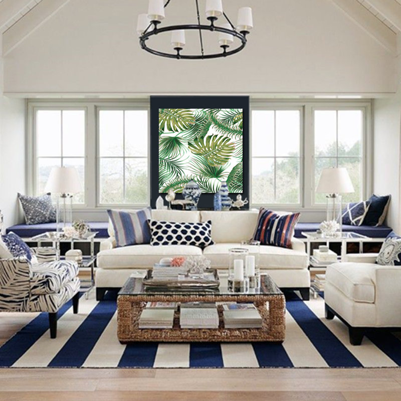Palm Beachy Painting, Square - 56" H x 56" W x 2.5" D