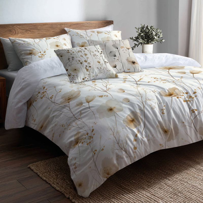 Ensemble de housse de couette et coussin Country Country Farmhouse, Housse de couette pour lit simple + 4 pièces supp