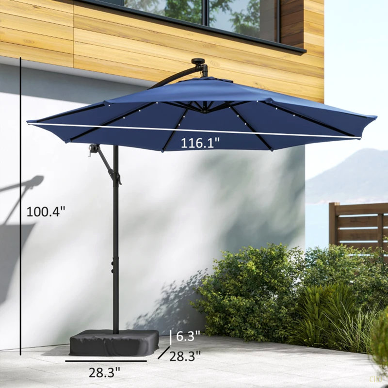 Parasol de jardin moderne, parasol d'extérieur, parasol de patio en porte-à-faux