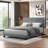 Linen Upholstered Platform Bed-1381568605-1381568610