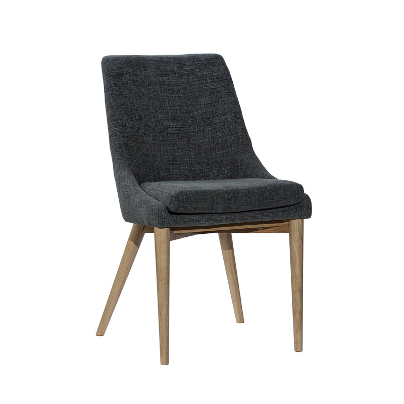 Chaise d'appoint Linden - Ardoise avec pieds naturels, Slate