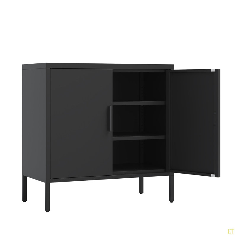 Metal Storage Cabinet With Doors And Adjustable Shelves, Steel Garage Storage Cabinet, Metal File Cabinet For Home Office School Gym