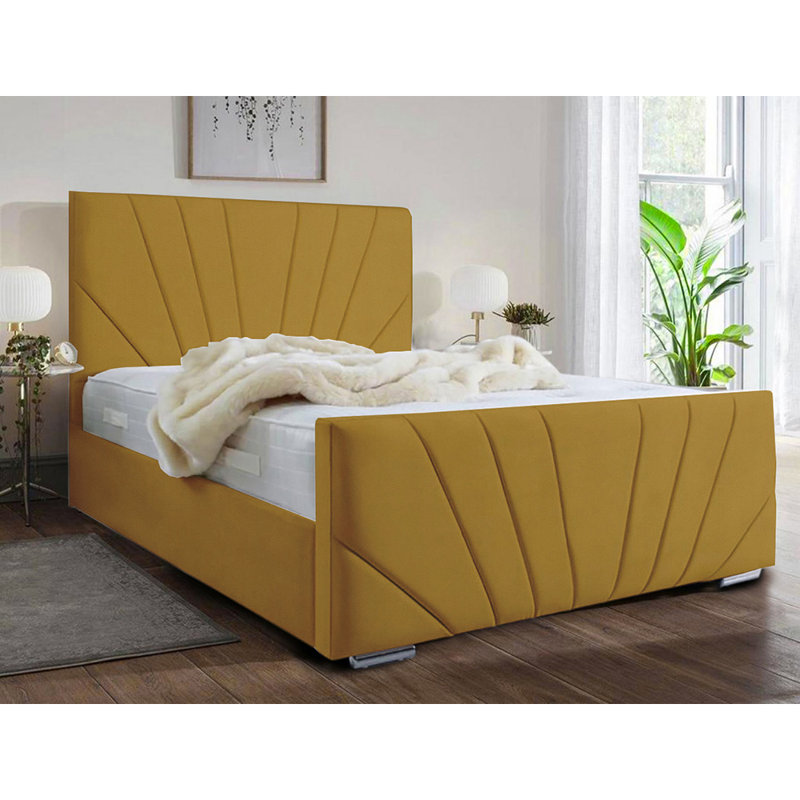 Ebenezer Upholstered Bed Frame, Turmeric, Kingsize (5')
