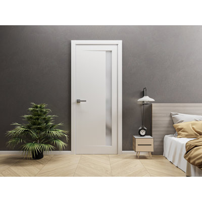 Porte intérieure moderne en bois avec quincaillerie | Planum 0660 | Garnitures à panneau simple | Portes de salle de bain robustes