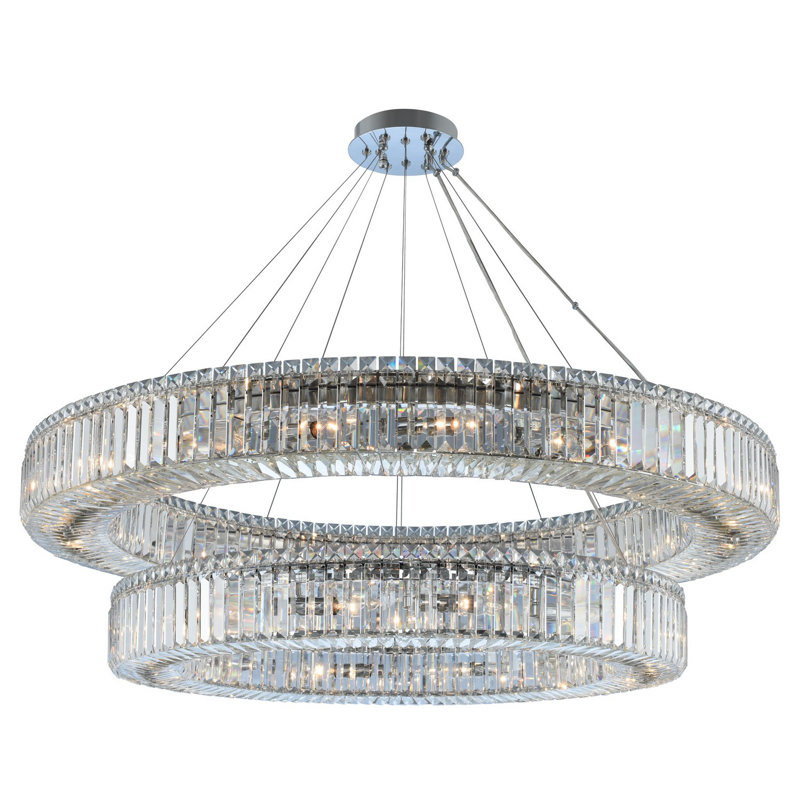 Lustre étagé en chrome / transparent Rondelle 30 LT Allegri