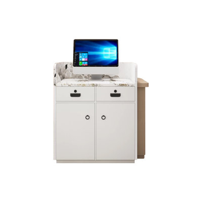 Modern Rectangular Manufactured Wood Reception Desk
