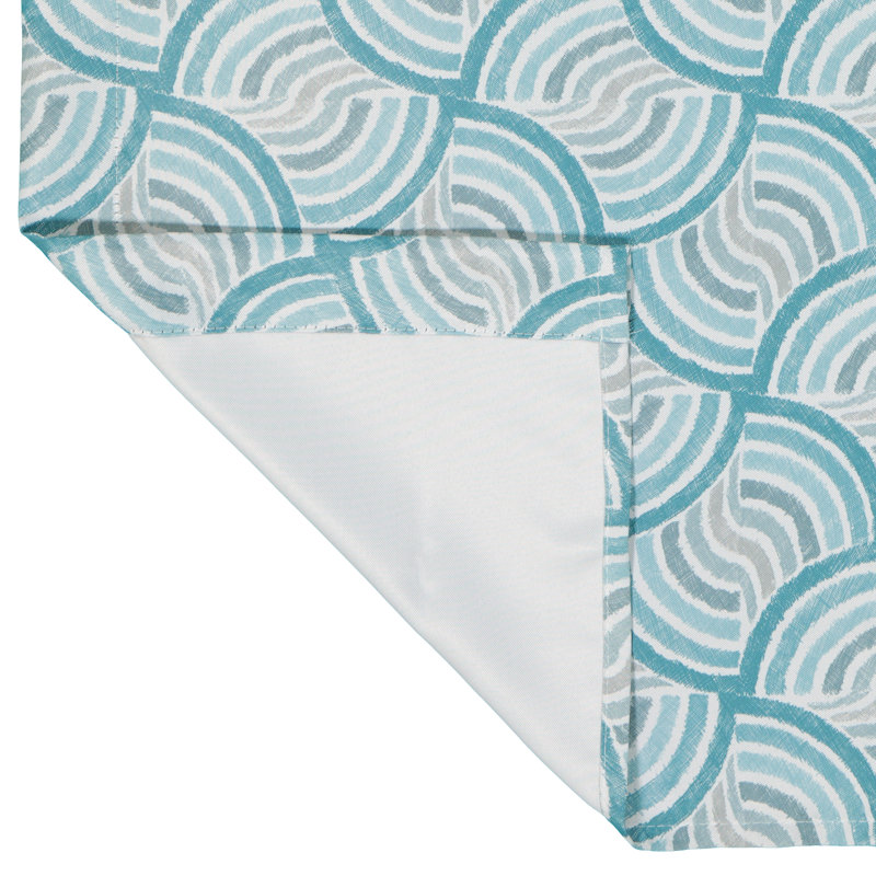 Teal Geometric Blackout Polyester Rod Pocket Curtain Panel