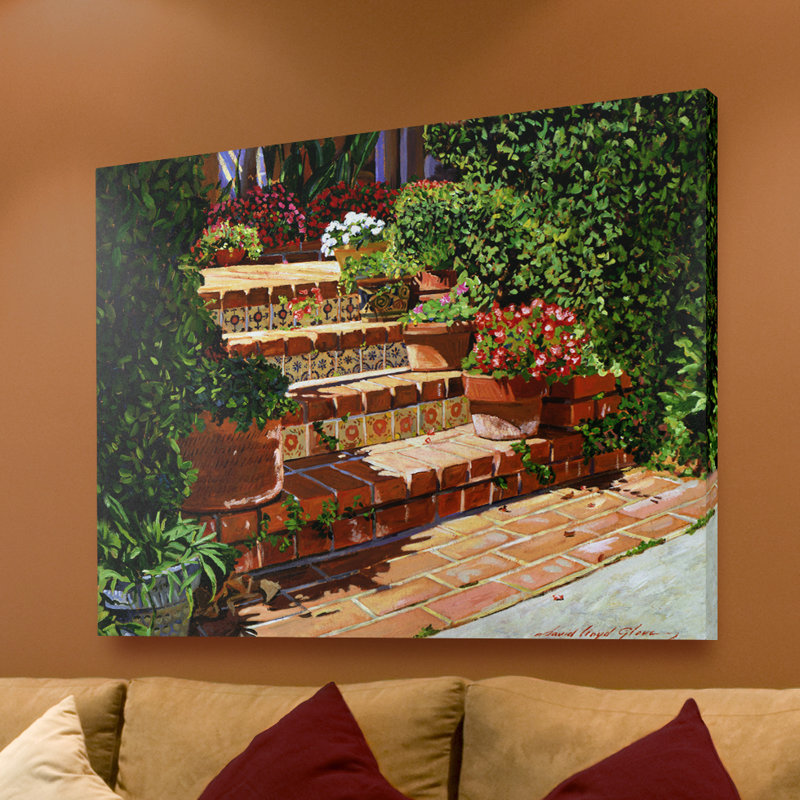 « a espagnol jardin » par david lloyd’s glover, reproduction d’art sur toile tendue, H 18 po x l 24 po x P 2 po