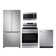 4 Piece Stainless Steel Kitchen Package with French Door Refrigerator, Freestanding Electric Range, Over-the-Range Microwave and Dishwasher