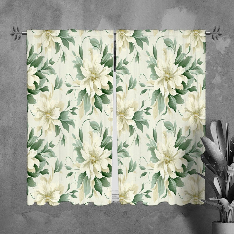 Rideaux à motif floral - 6148, L 20 po x L 61 po