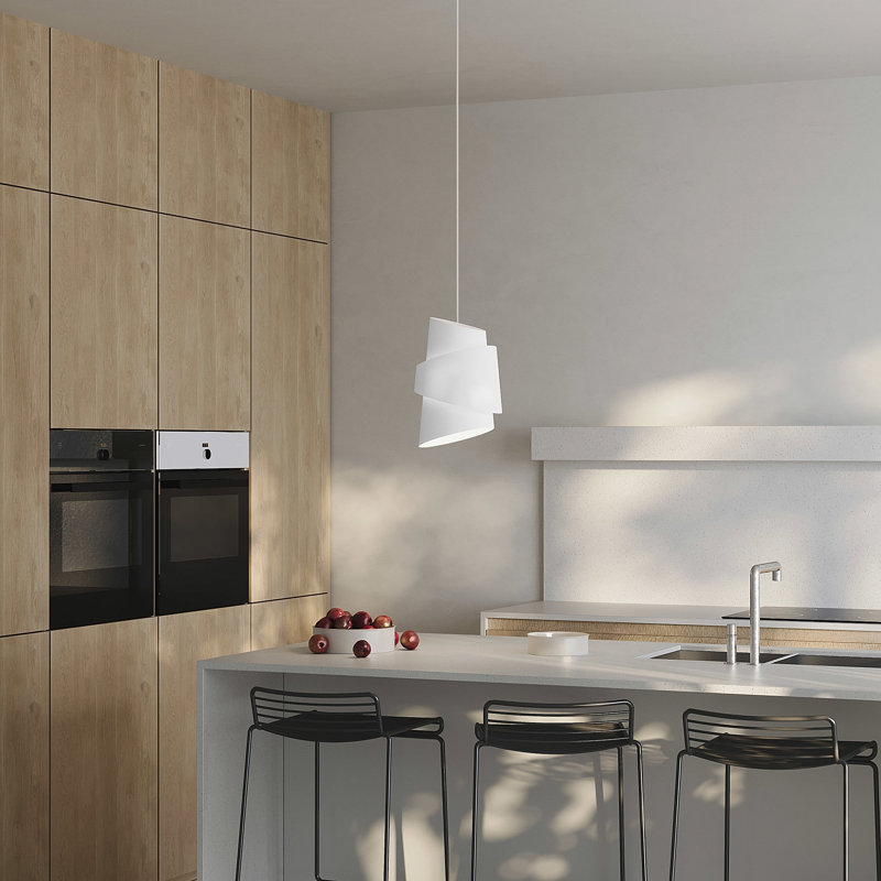 Croissant Pendant Light, Snow, White