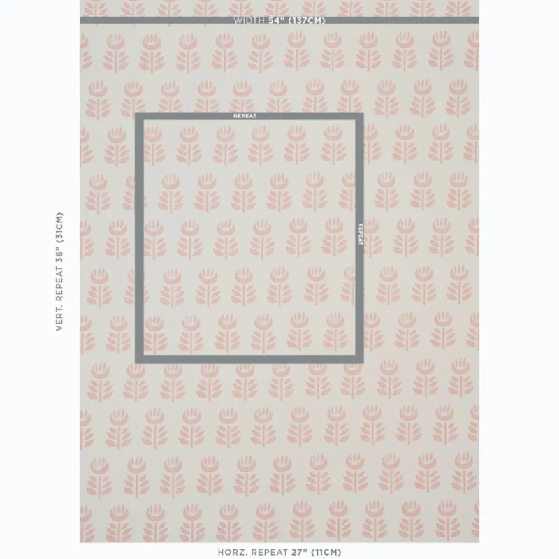 Papier peint Rosenborg, Rose