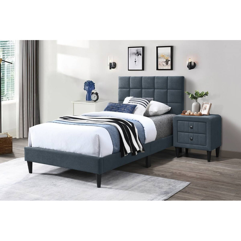 Ensemble de chambre à coucher 2 pièces Shayla Maci, Grey, Twin