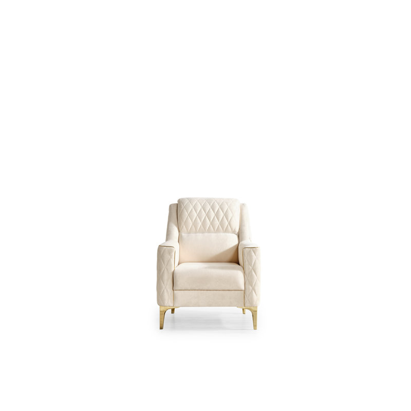 Chaise de style moderne Luna, Ivoire ivoire