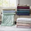 Couverture légère en duvet synthétique avec bordure satinée écume de mer double / grand-122123165-122123167