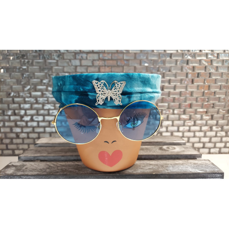 Sassy Soul Sister, pot à fleurs avec tête de drainage, pot à fleurs, pot de fleurs, cadeau unique, Bleu sarcelle foncé