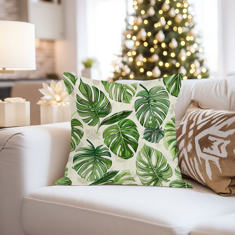 Botanical Monstera Leaves Pattern XI Pillow Cover