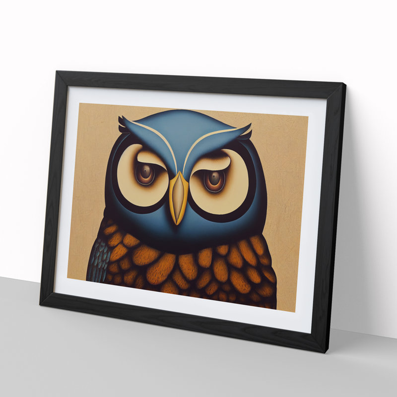 Splendorous Owl - Framed Print, Black, 46cm H x 64cm W x 2cm D