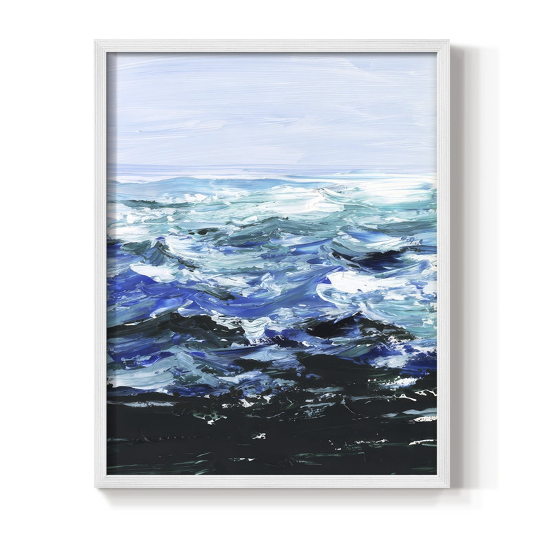 «Sous la surface de la mer I», H 30 po x l 24 po, Blanc