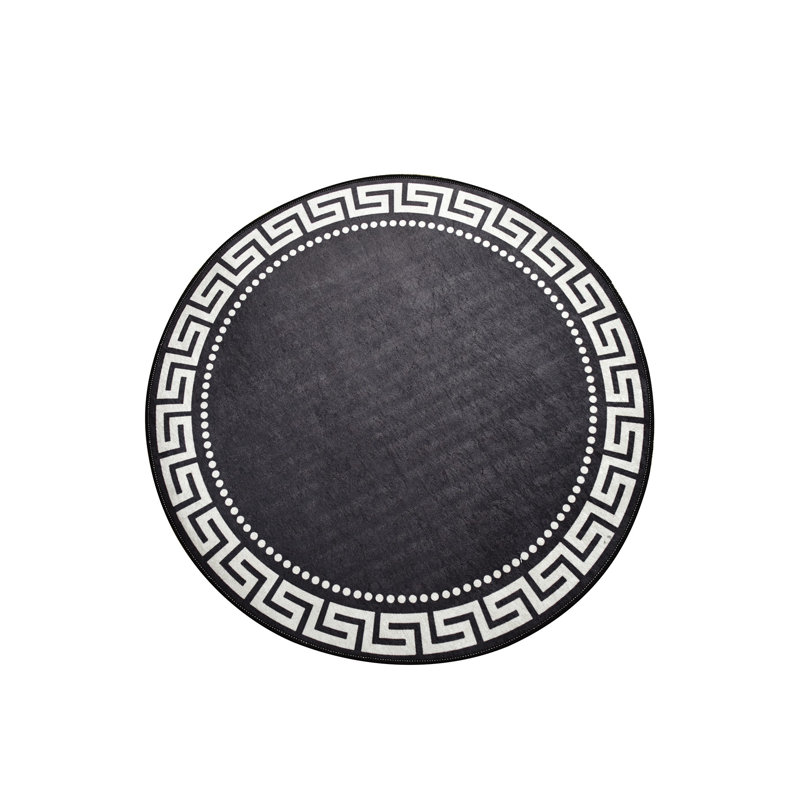 Tapis rond élégant, 55,1 po de diamètre, doux 100% polyester, hauteur des poils de 0,4 po | Antibactérien, antidérapant sous la surface, lavable en machine à 86 ° F | Idéal pour le salon, la chambre à coucher et les aires de jeu, durable et facile à entretenir