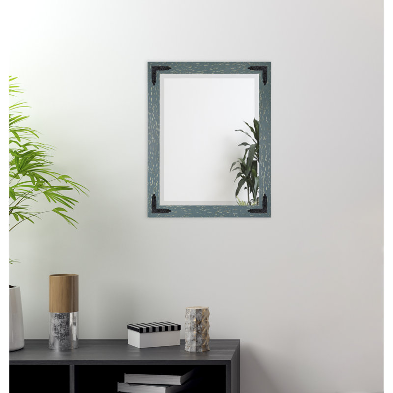 Tuohy Solid Wood Flat Wall Mirror, Seagreen, 35"  x 23" 