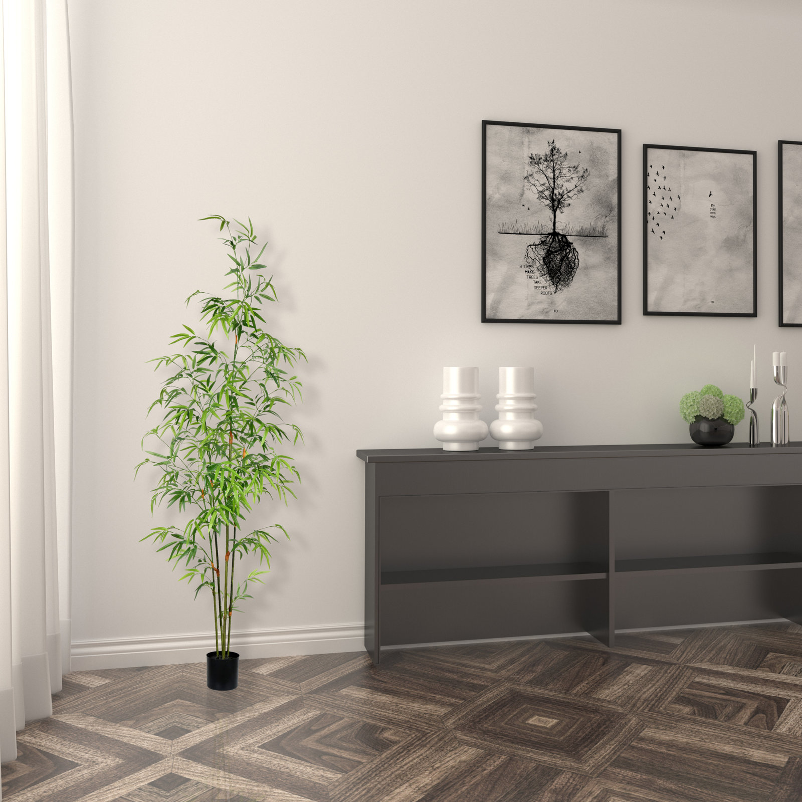 96" Bamboo Tree in Pot, 60" H x 20" W x 20" D