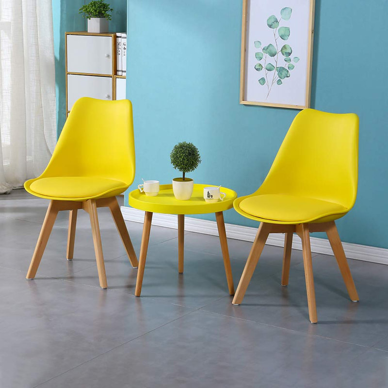 Rafe Upholstered Side Chair, Yellow, 2